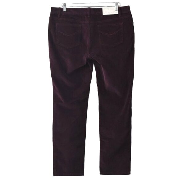 J Jill Corduroy Jeans Womens 16P Authentic Fit Slim Leg Stretch Winterberry Red - Picture 2 of 7